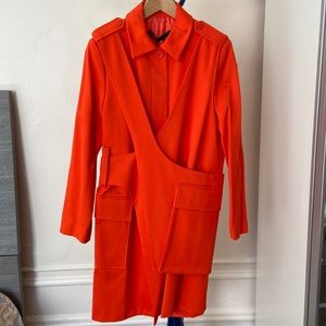 NWT Zara Orange/Red Coat Pratt Fashion